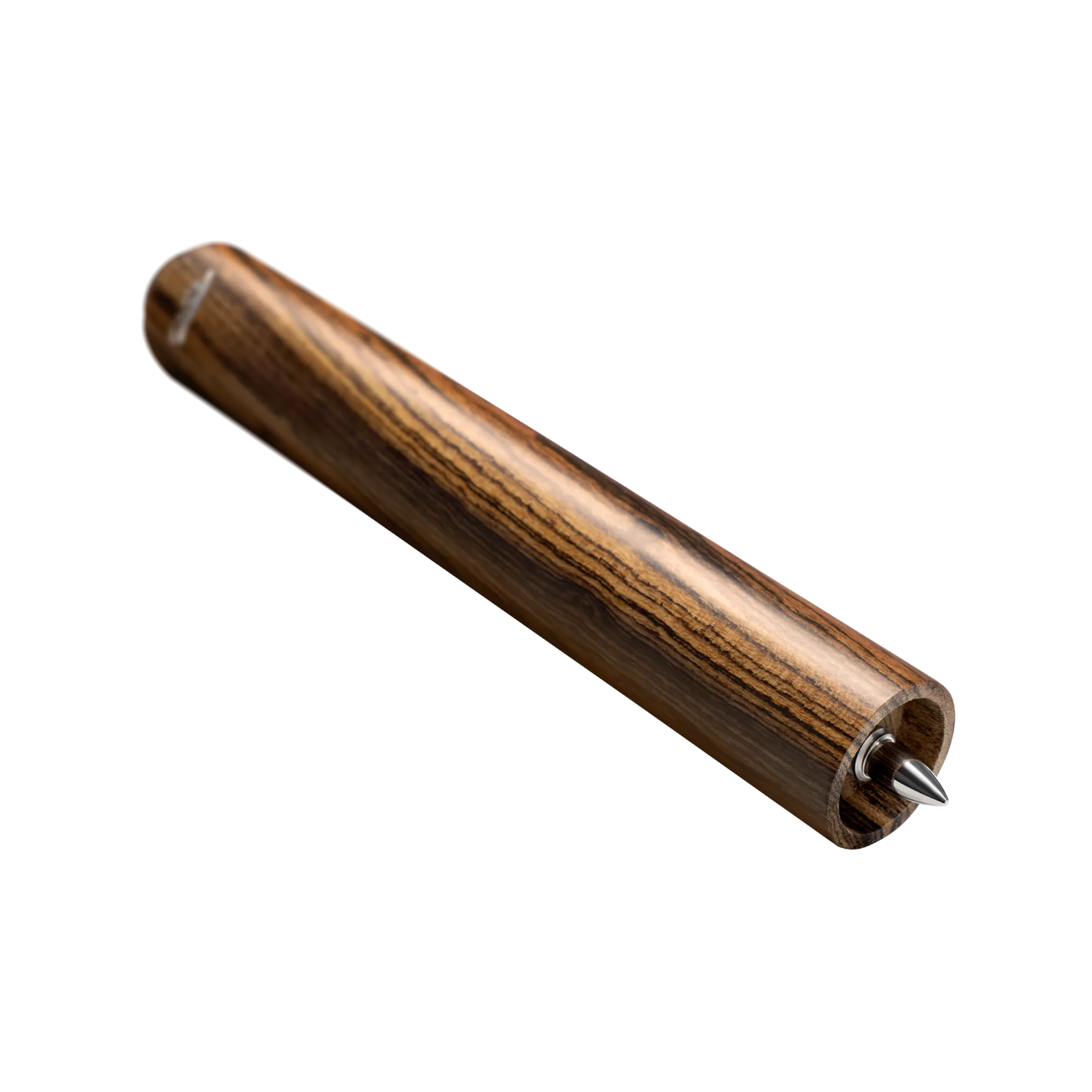 Matte wooden cylindrical pool cue extension.