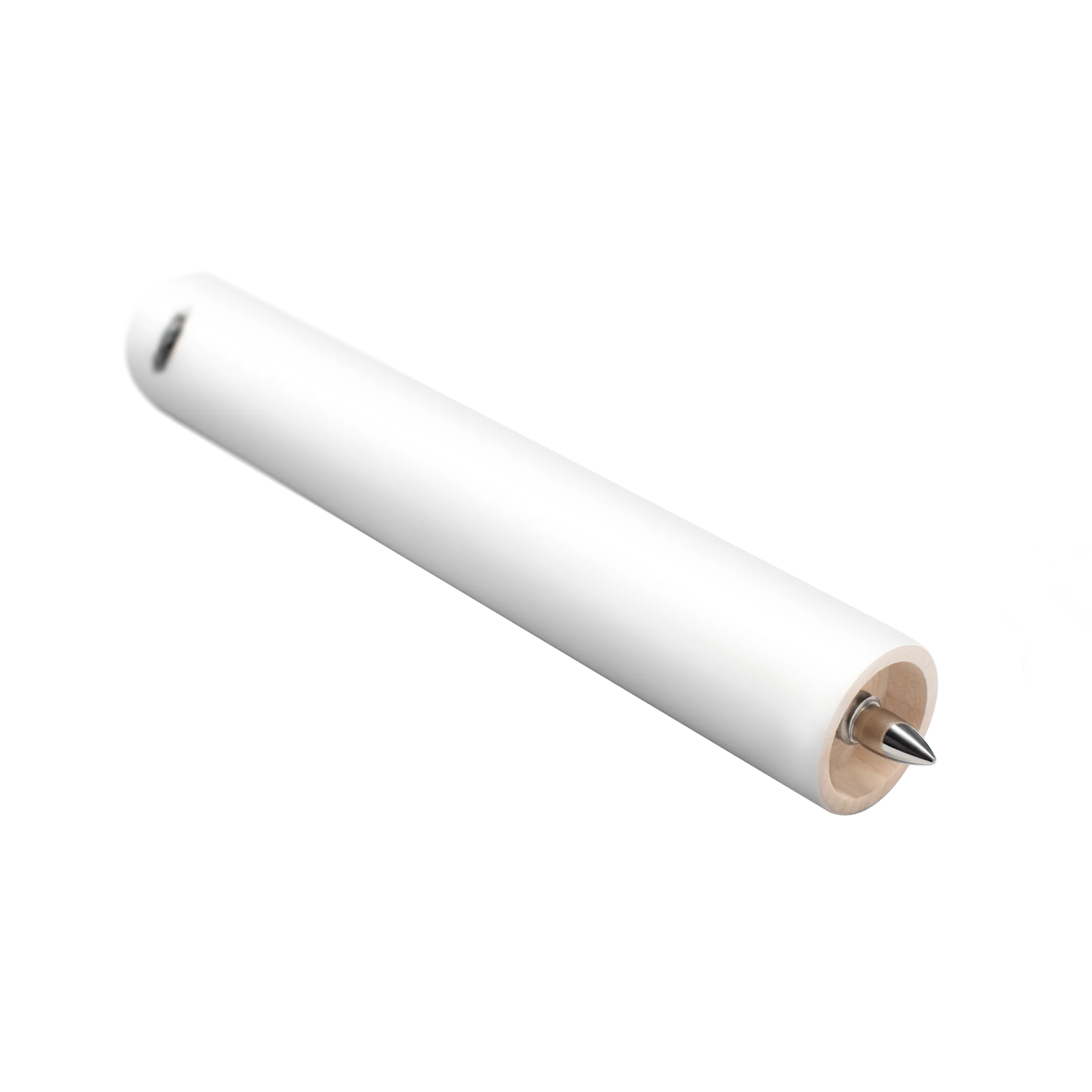 White cylindrical pool cue extension.