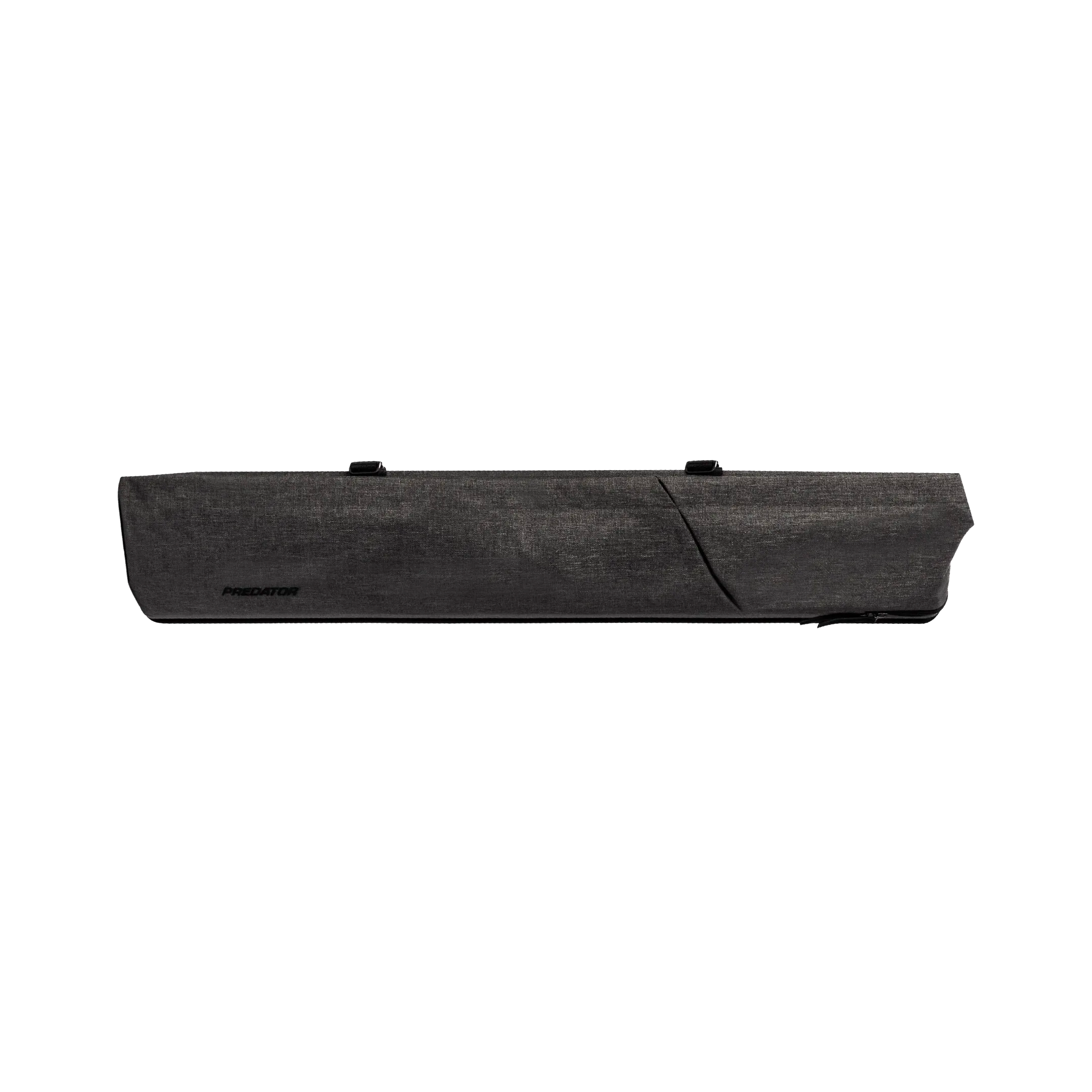 Dark grey rectangular pool cue case with black PREDATOR logo