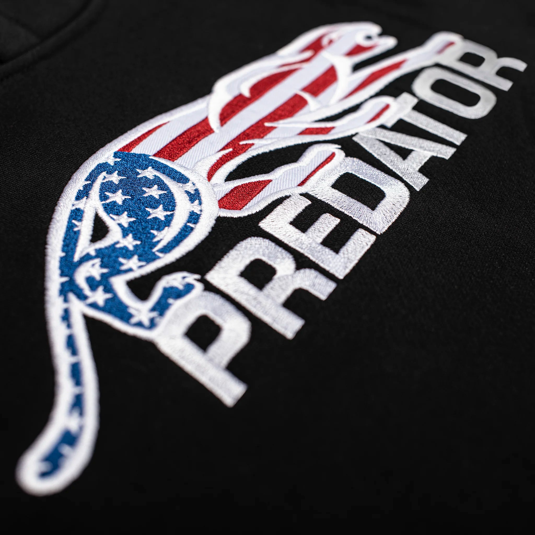 Ebroidered Predator logo with American flag design
