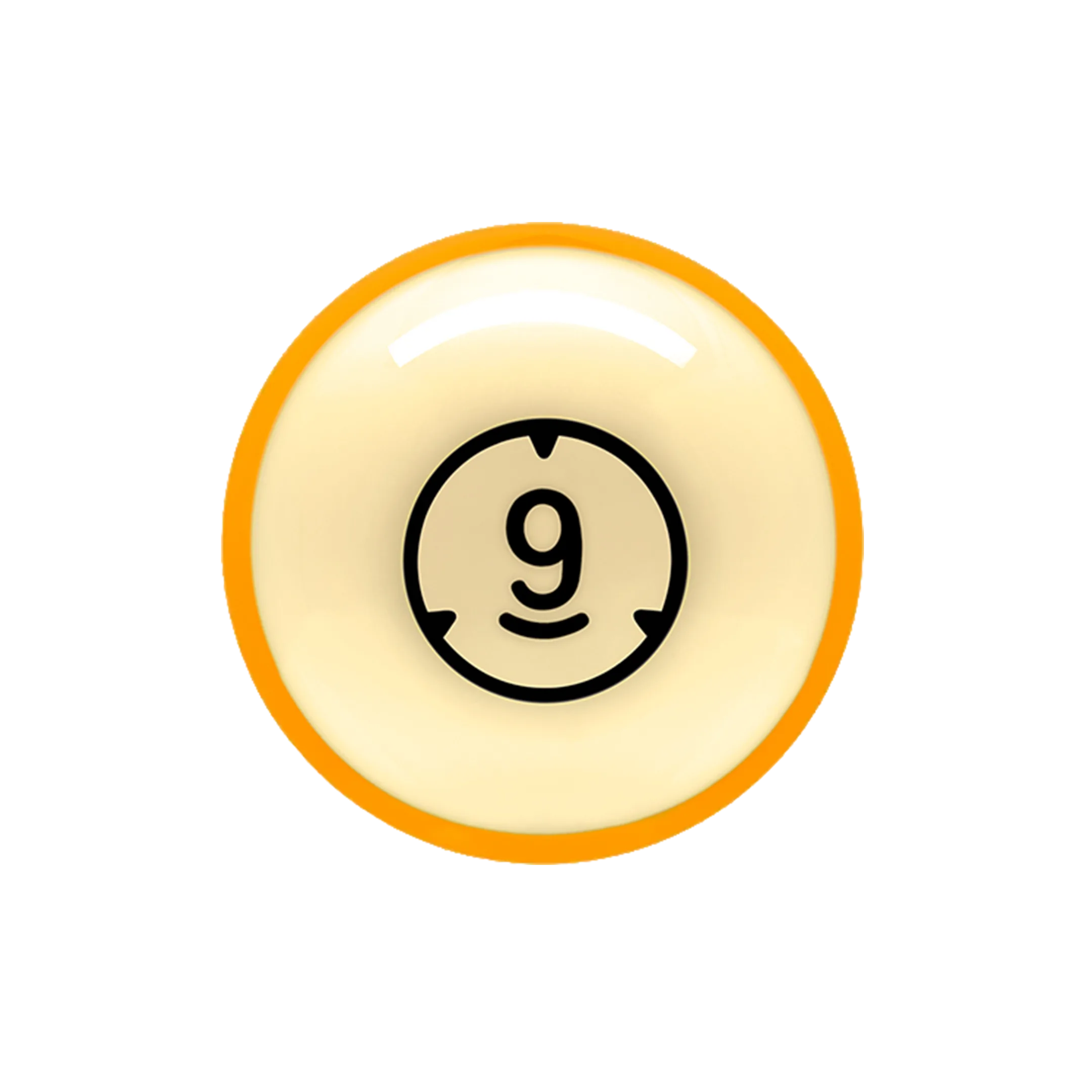 Yellow and white billiard 9 ball