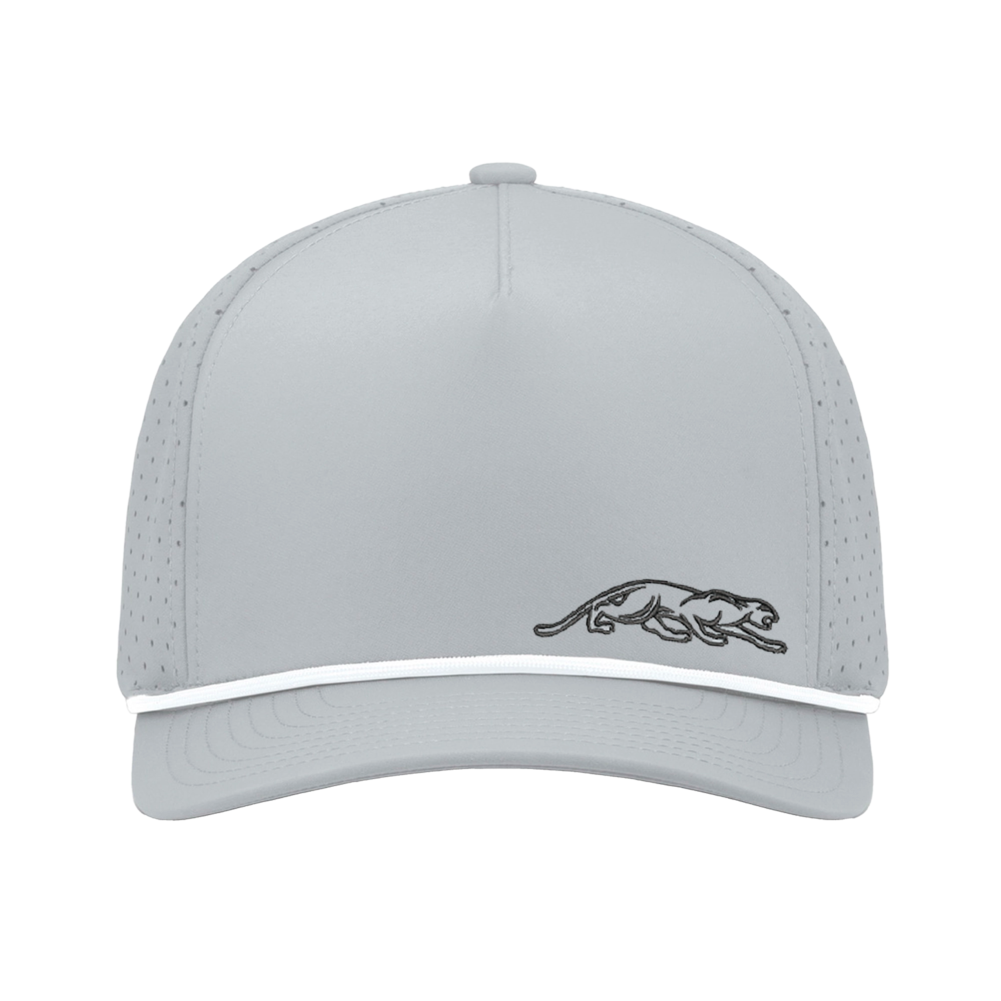 Light gray cap with a panther logo on a white background.