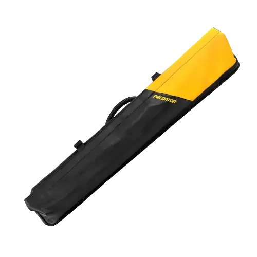 2x4 Black and Yellow Urbain Hard Pool Cue Case Front Angle