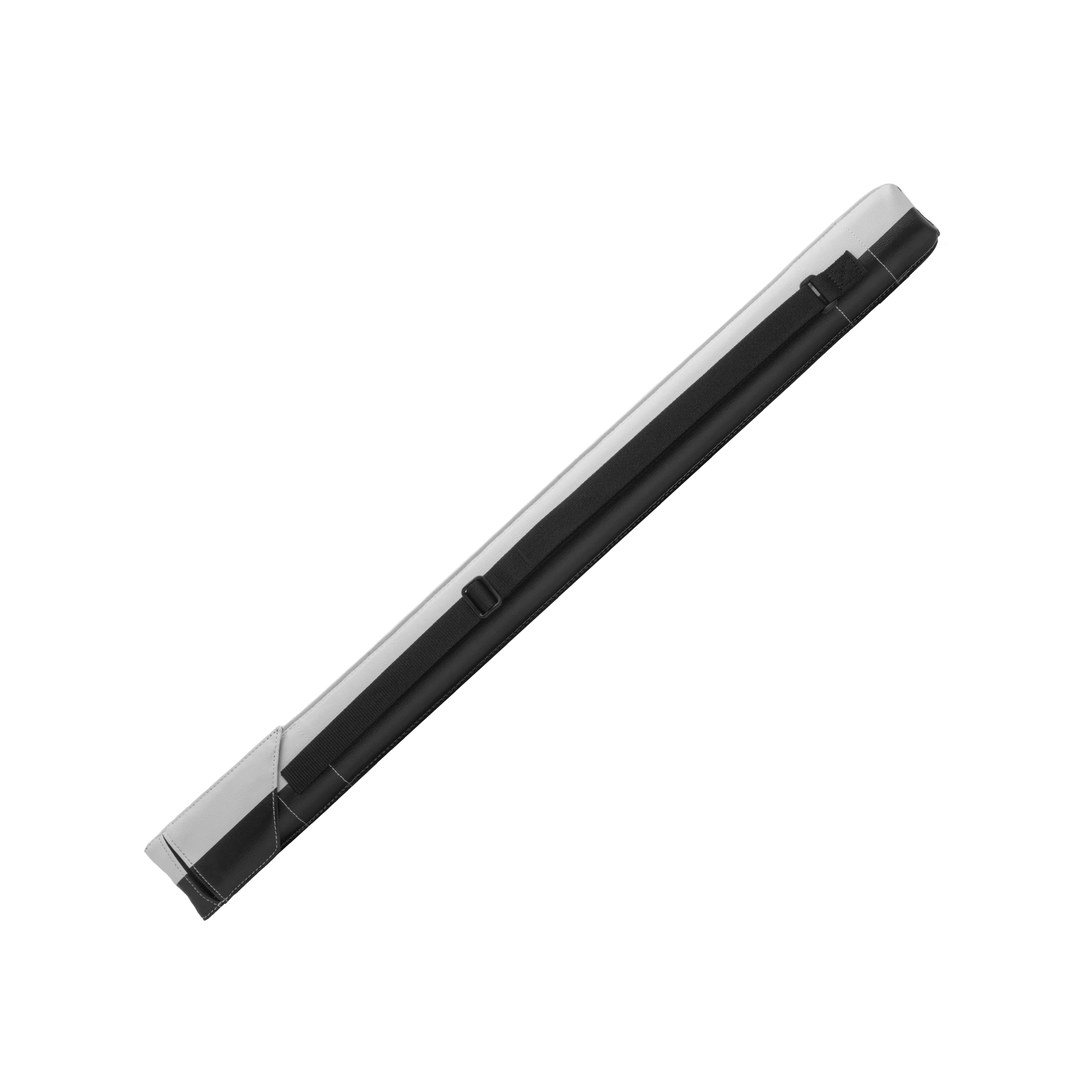 Back of Predator Hard Pool Cue Case - White/Black - 1 Butt x 1 Shaft at 30 degree angle