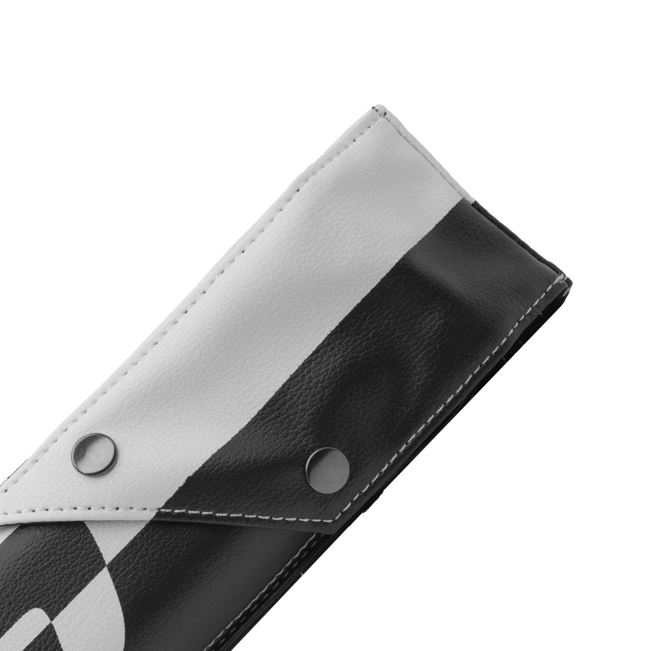 Close-up for open flap for Predator Hard Pool Cue Case - White/Black - 1 Butt x 1 Shaft at 30 degree angle