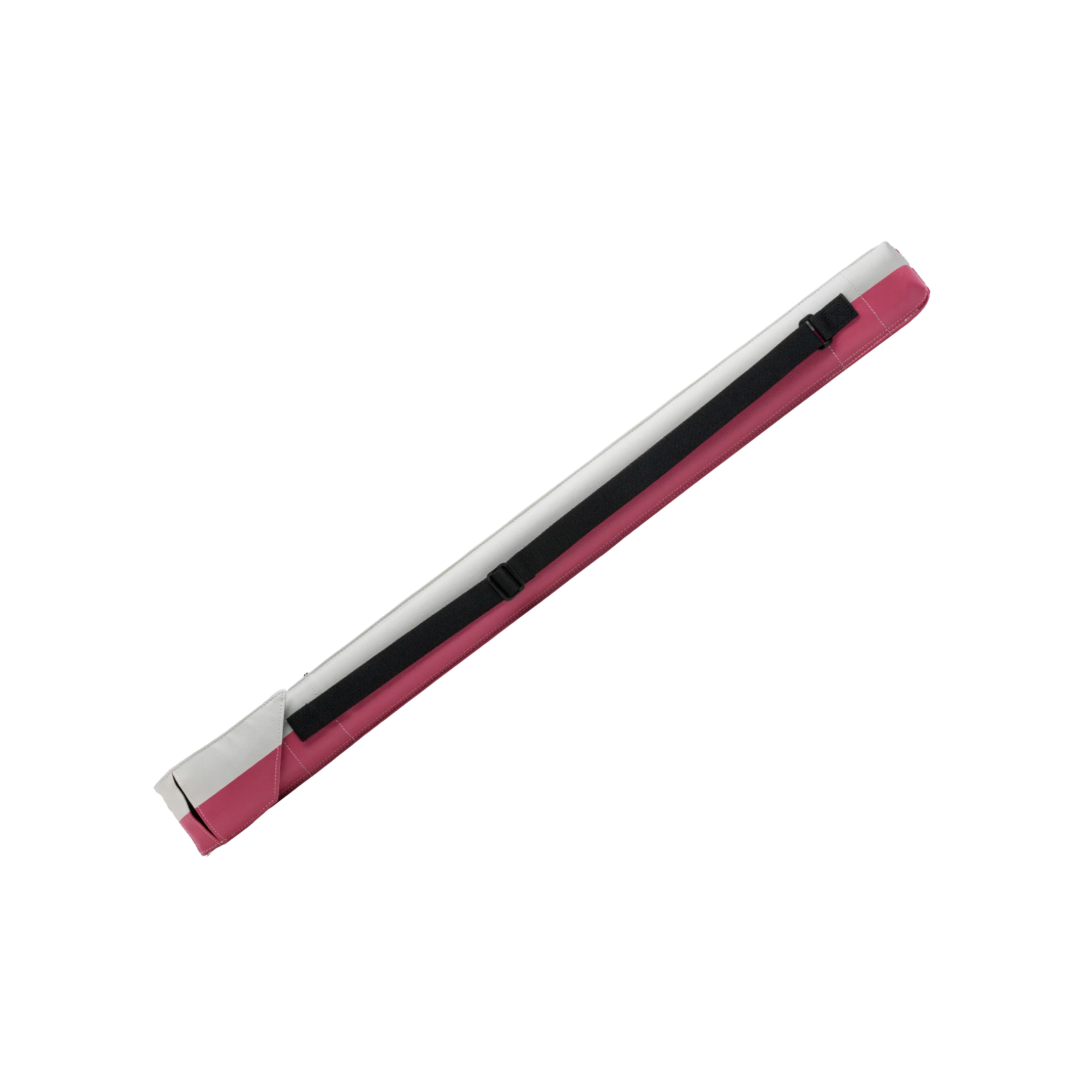 Back of Predator Hard Pool Cue Case - White Pink - 1 Butt x 1 Shaft at 30 degree angle