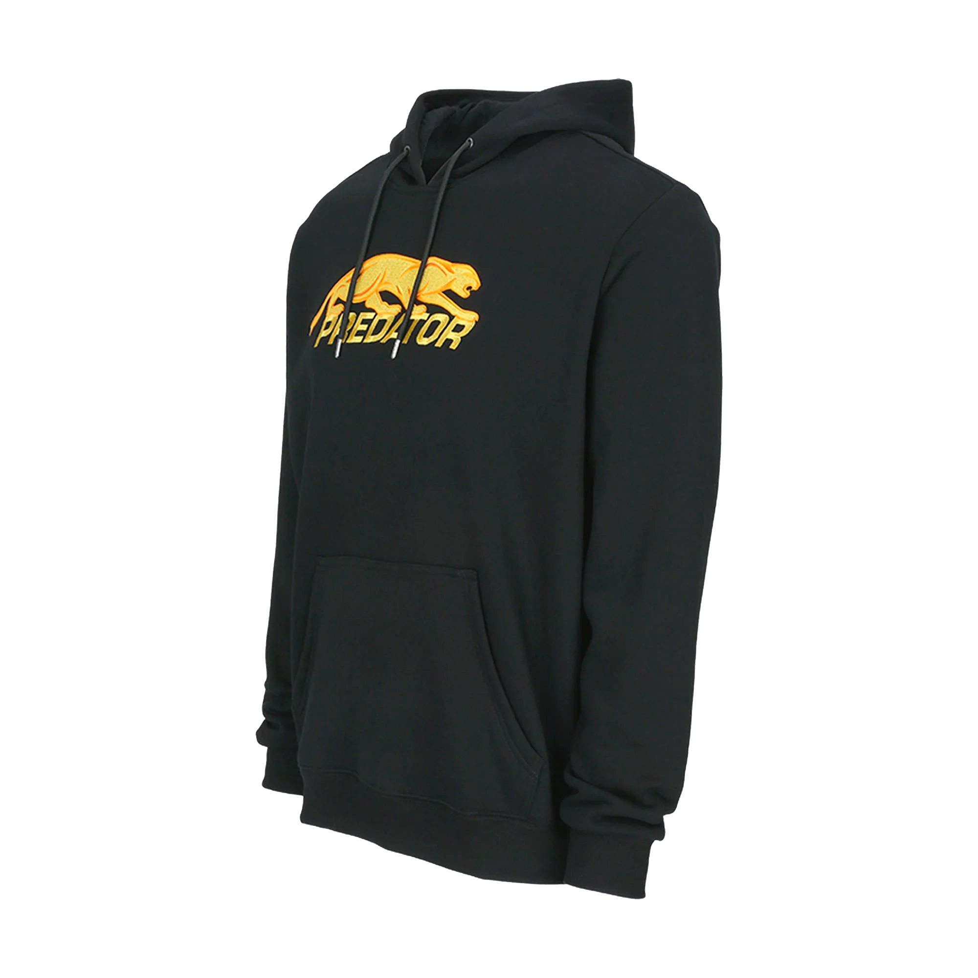 Black hoodie with gold embroidered Predator logo