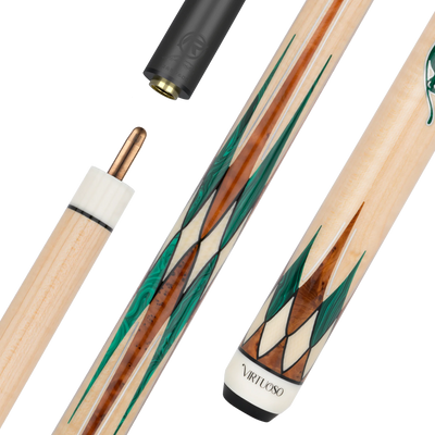 Professional Carom Virtuoso Maple Green Malachite Cue
