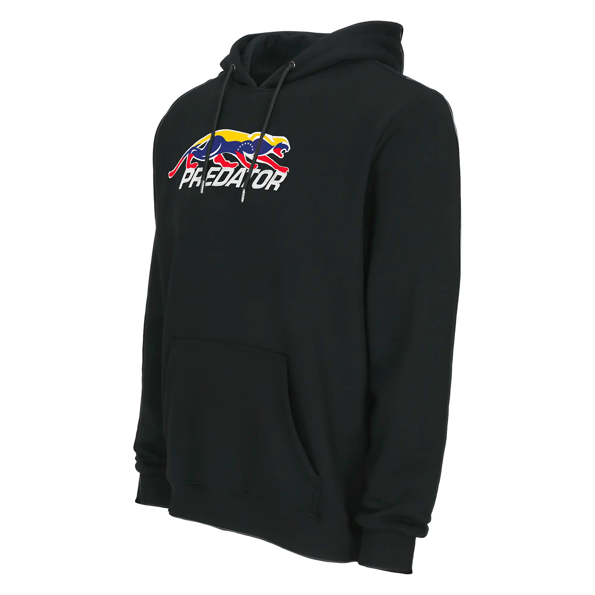 Black hoodie with Venezuela flag Predator logo against a white background.