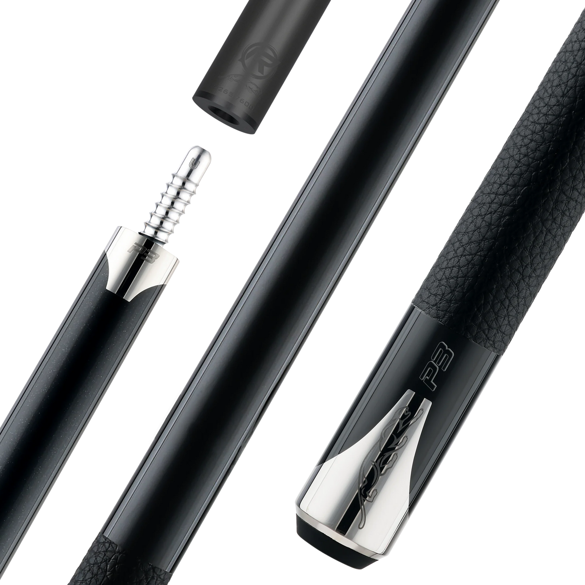 Predator P3 Black Leather Luxe Wrap Professional Pool Cue Radial Pin