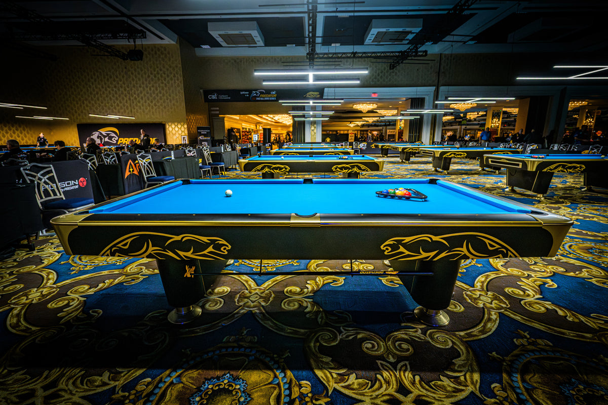 Arc Tables with Pool Balls in a Rack