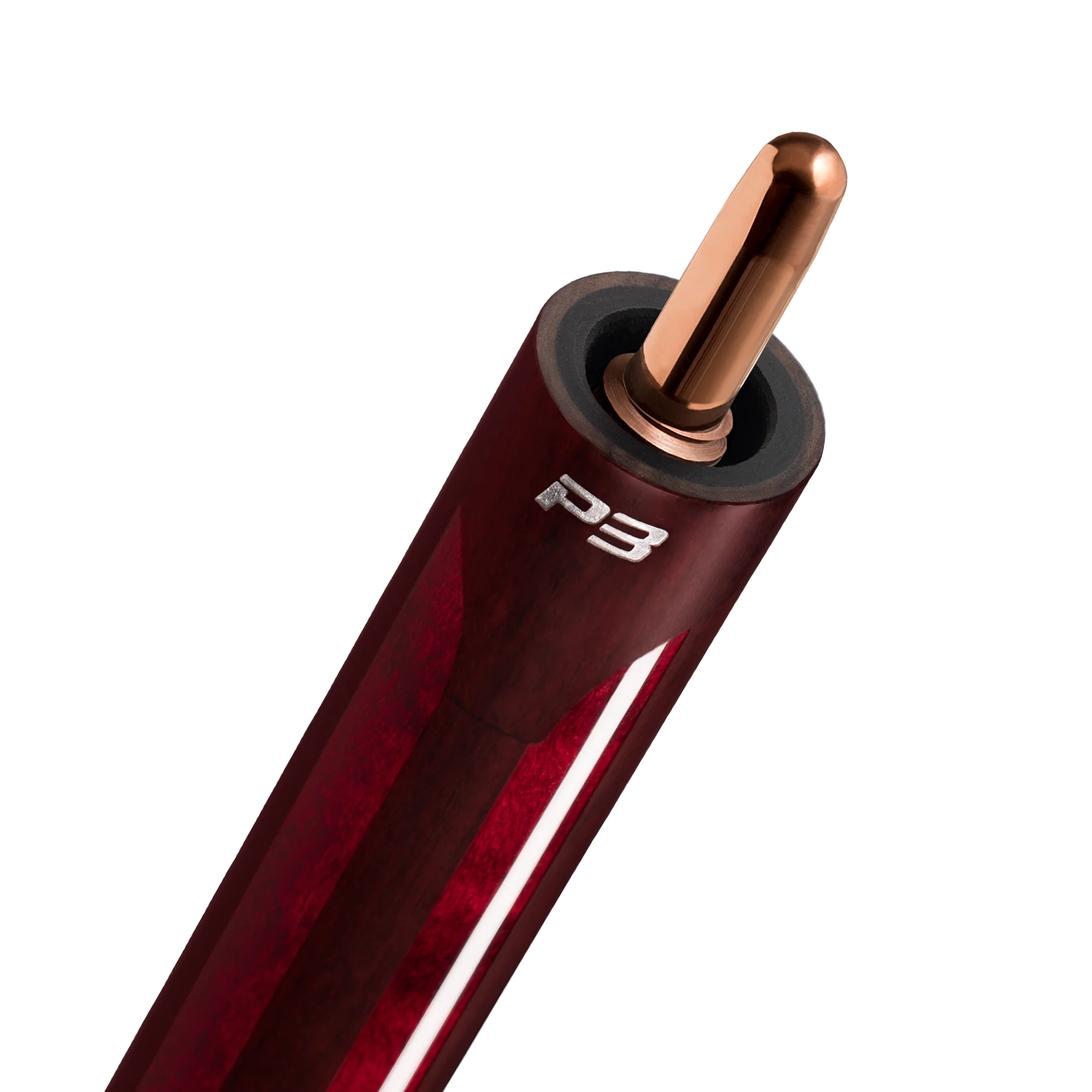 P3 carom cue burgundy rosewood pin