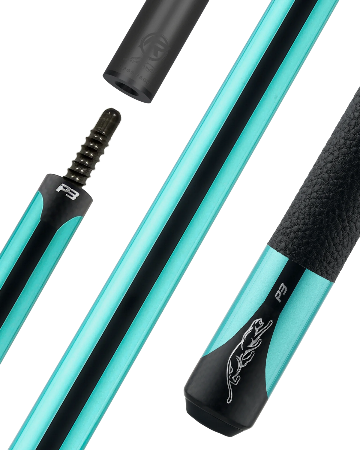 Predator P3 Painted Teal Leather Luxe Wrap Professional Pool Cue Radial Pin