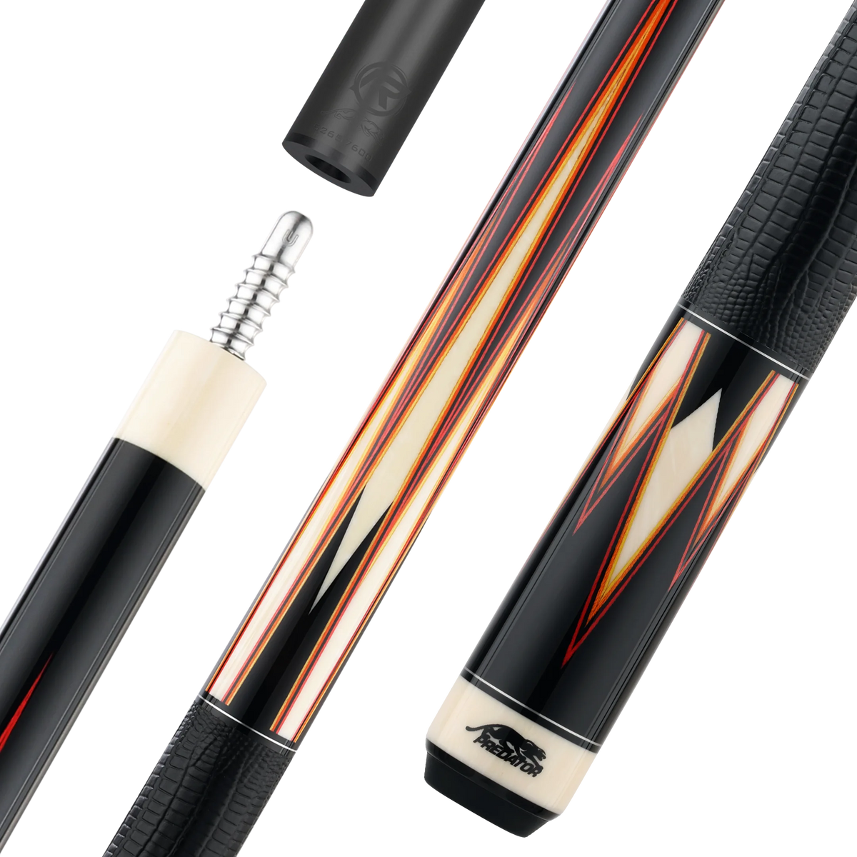 Predator Limited True Splice 16 Pool Cue Stick - Ebony with Red