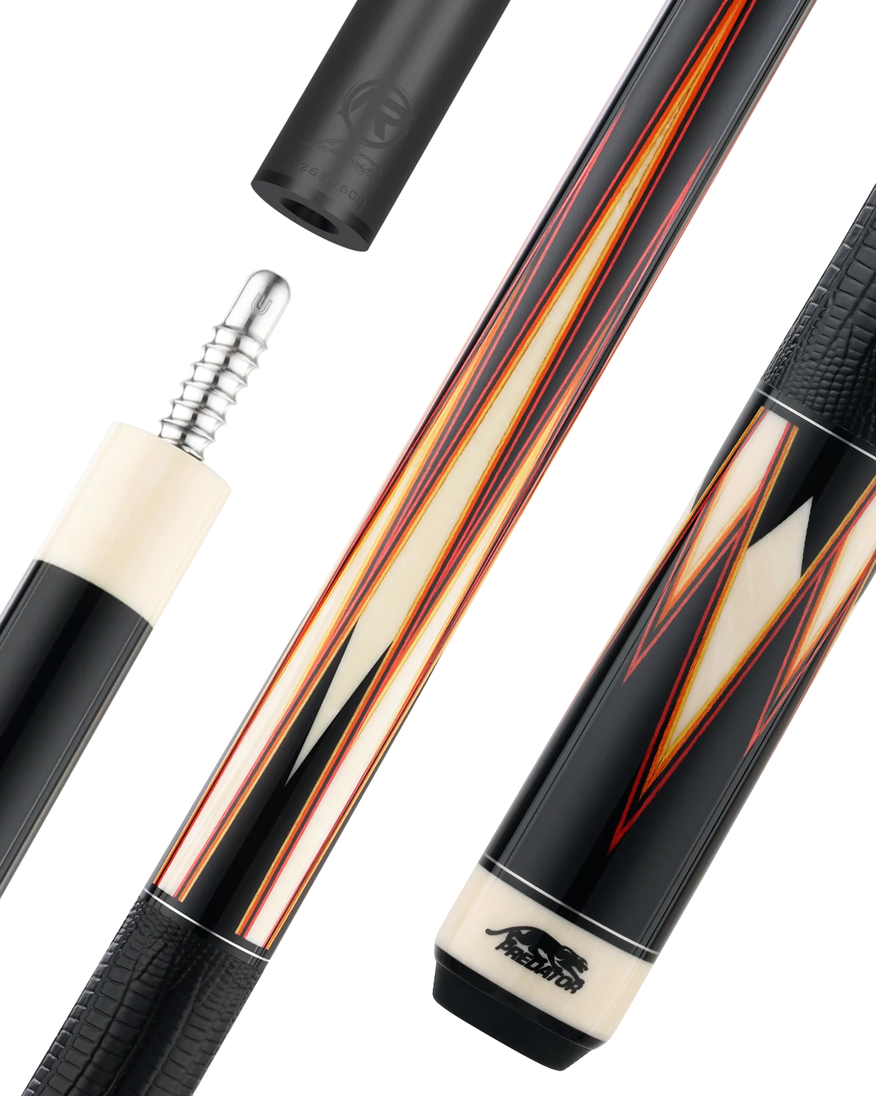 Limited Edition TS16 Pool Cue Red and Orange with Logo