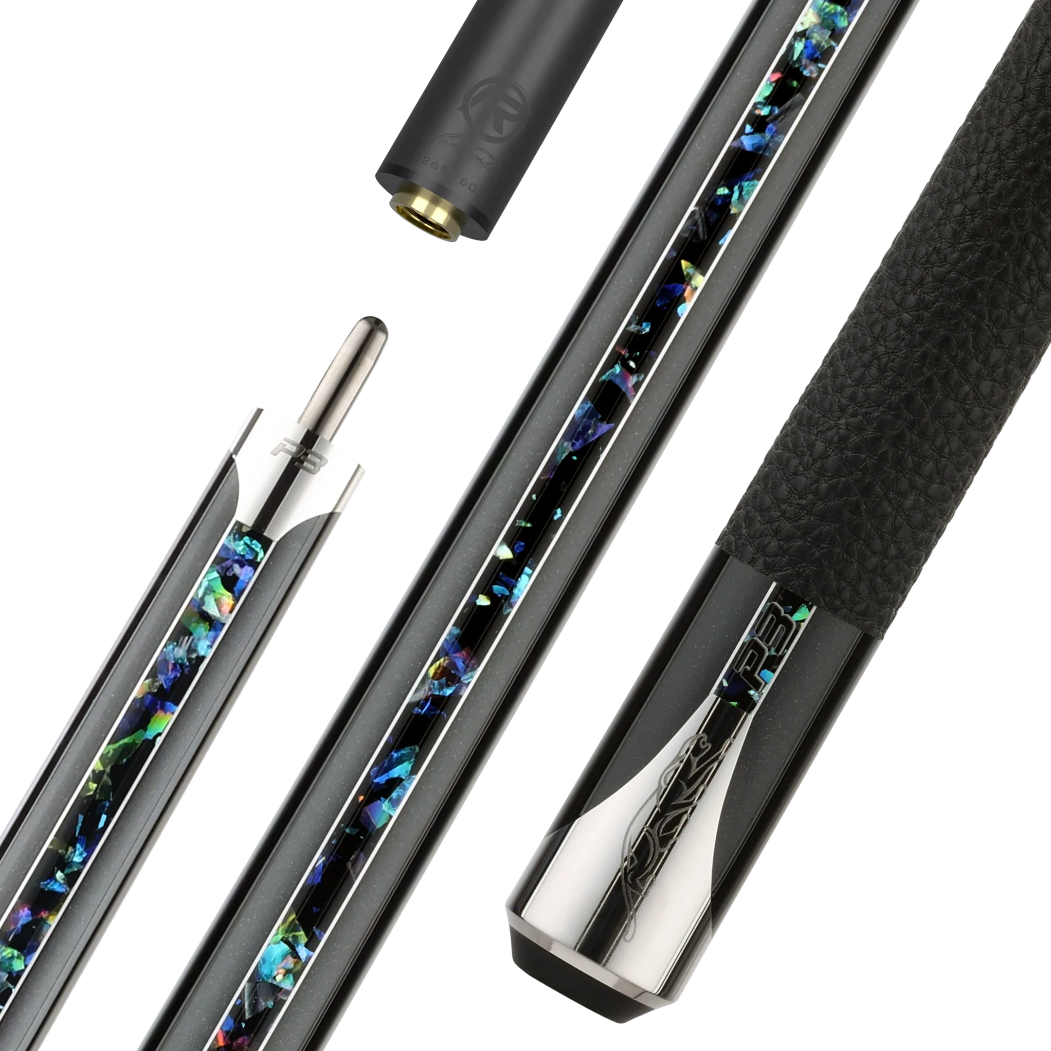 P3 Galaxy pool cue luxe leather wrap segment
