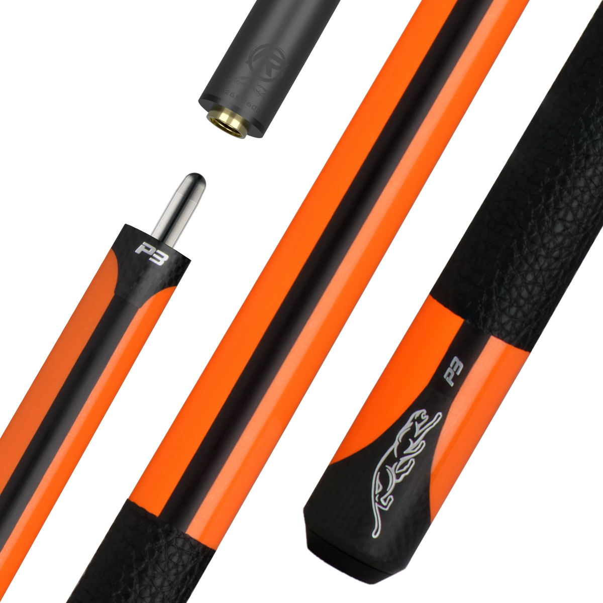 Predator P3 Flare Orange Pool Cue - Leather Luxe Wrap | Billiard