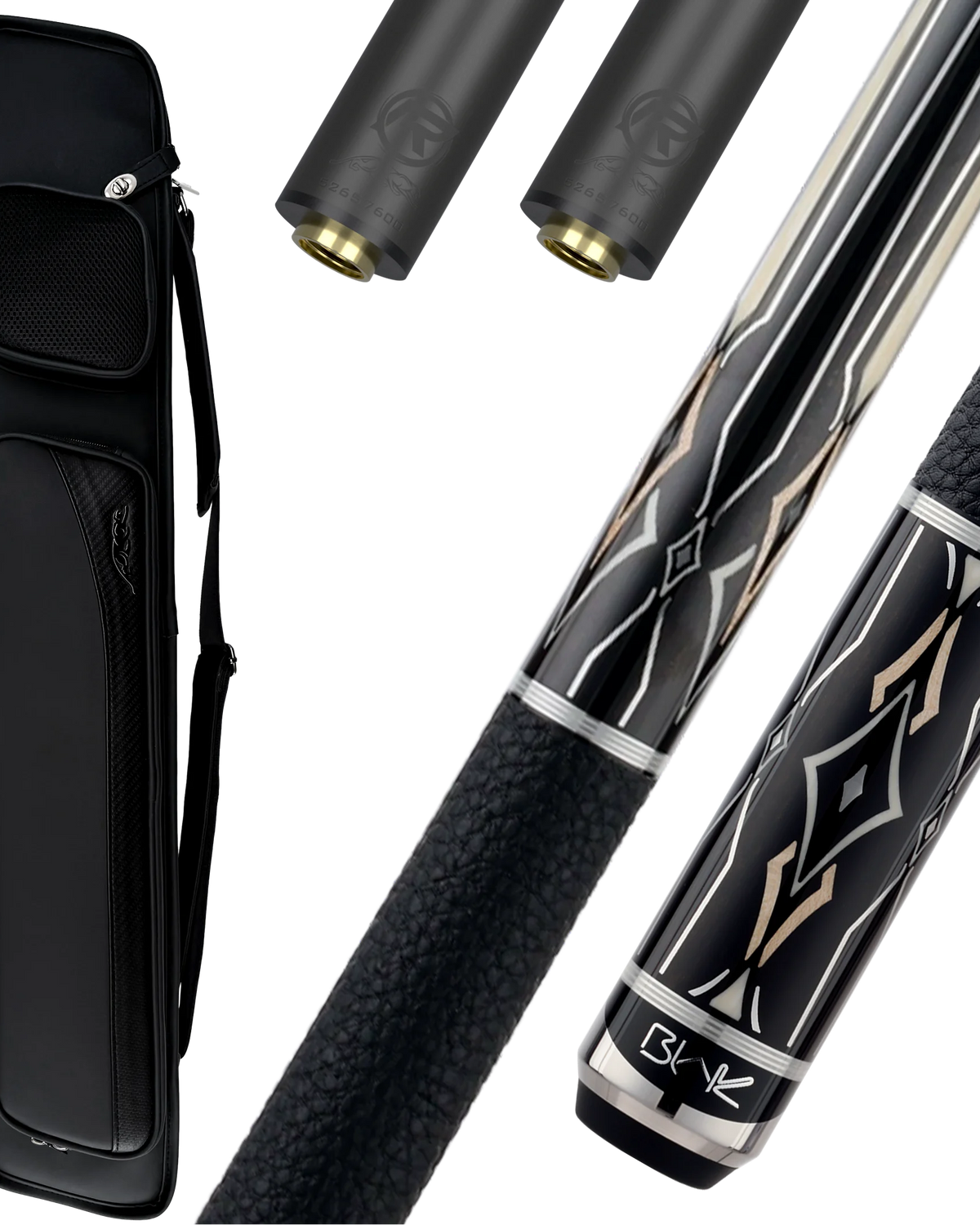 Blak5 2 Pool Cue, Extra REVO Shaft, and Pool Cue Case Bundle