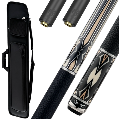 Blak5 3 Pool Cue, Extra REVO Shaft, and Pool Cue Case Bundle
