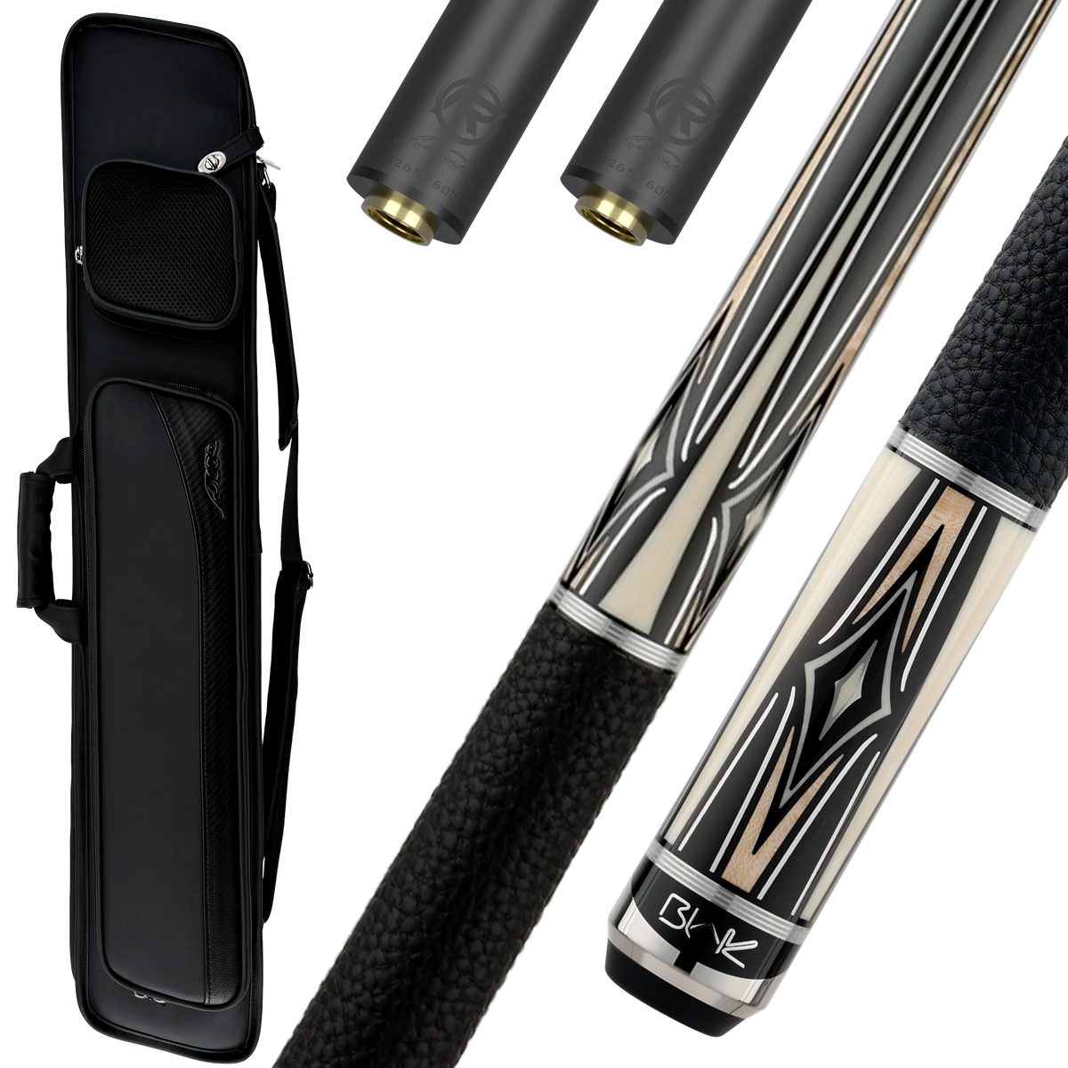 Blak5 4 Pool Cue, Extra REVO Shaft, and Pool Cue Case Bundle