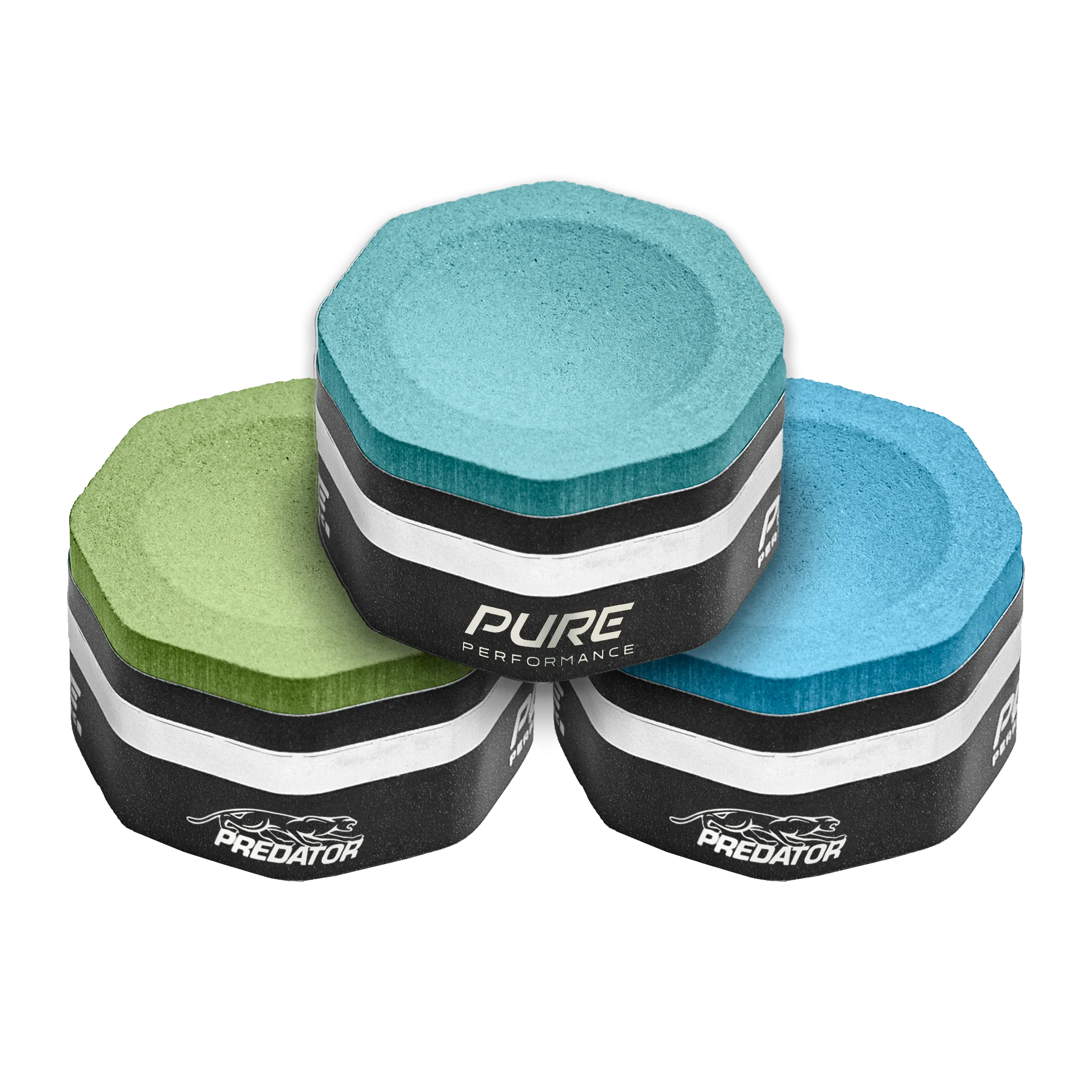 Blue, black, and green chalk with 'Pure Performance' branding