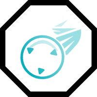 Blue cue ball with triangles icon