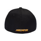 Back view of black ball cap with gold embroidered Predator logo against a white background.