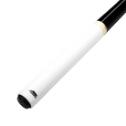 White pool cue with black shaft on white background.
