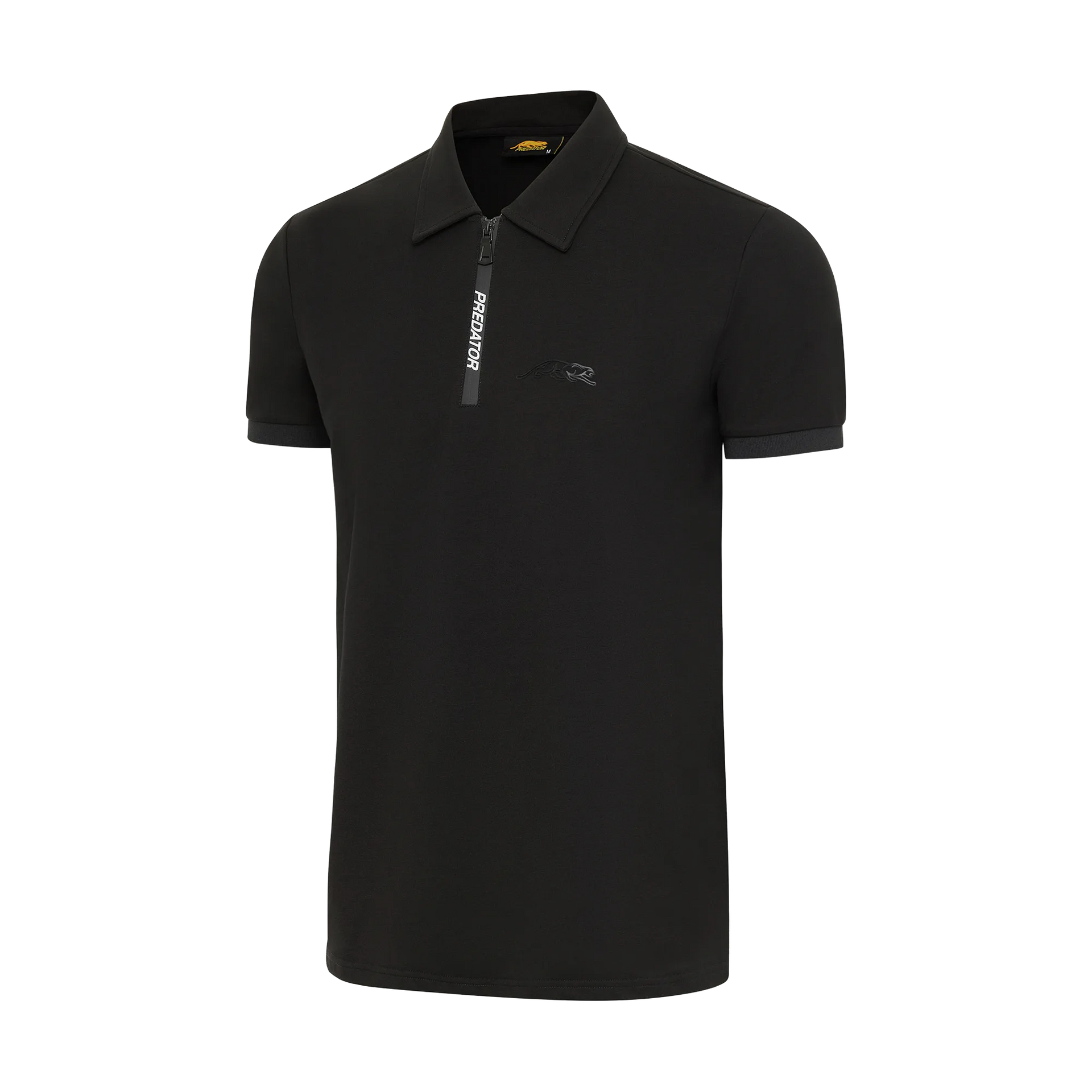 Predator Quarter Zip Black Cat Polo - Black | Billiard Activewear