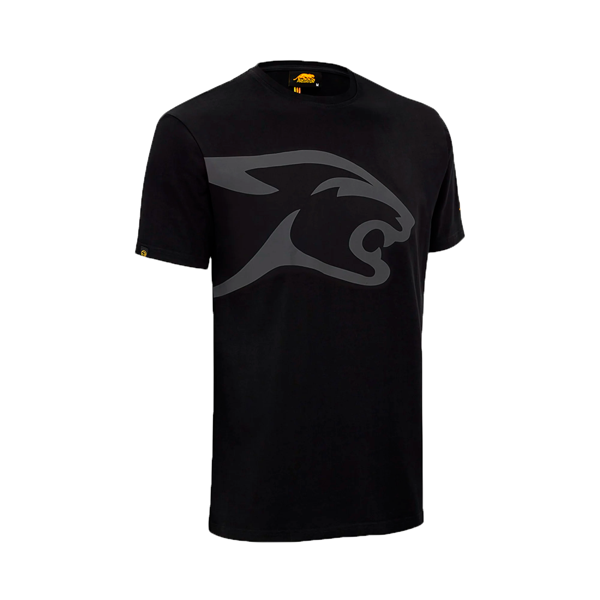 Black Tshirt with grey cat head front