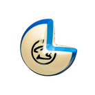 Cross section of a blue and white billiard ball