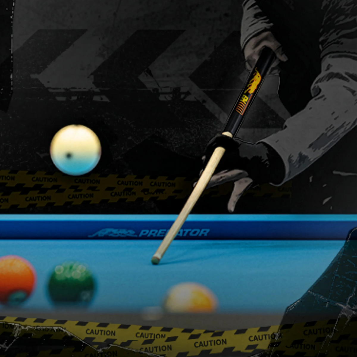 Man shooting with a BK4 break pool cue