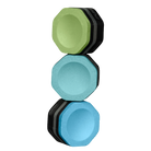 Green, teal, and blue Pure chalk stacked vertically