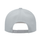 Gray cap with perforated design on a white background.