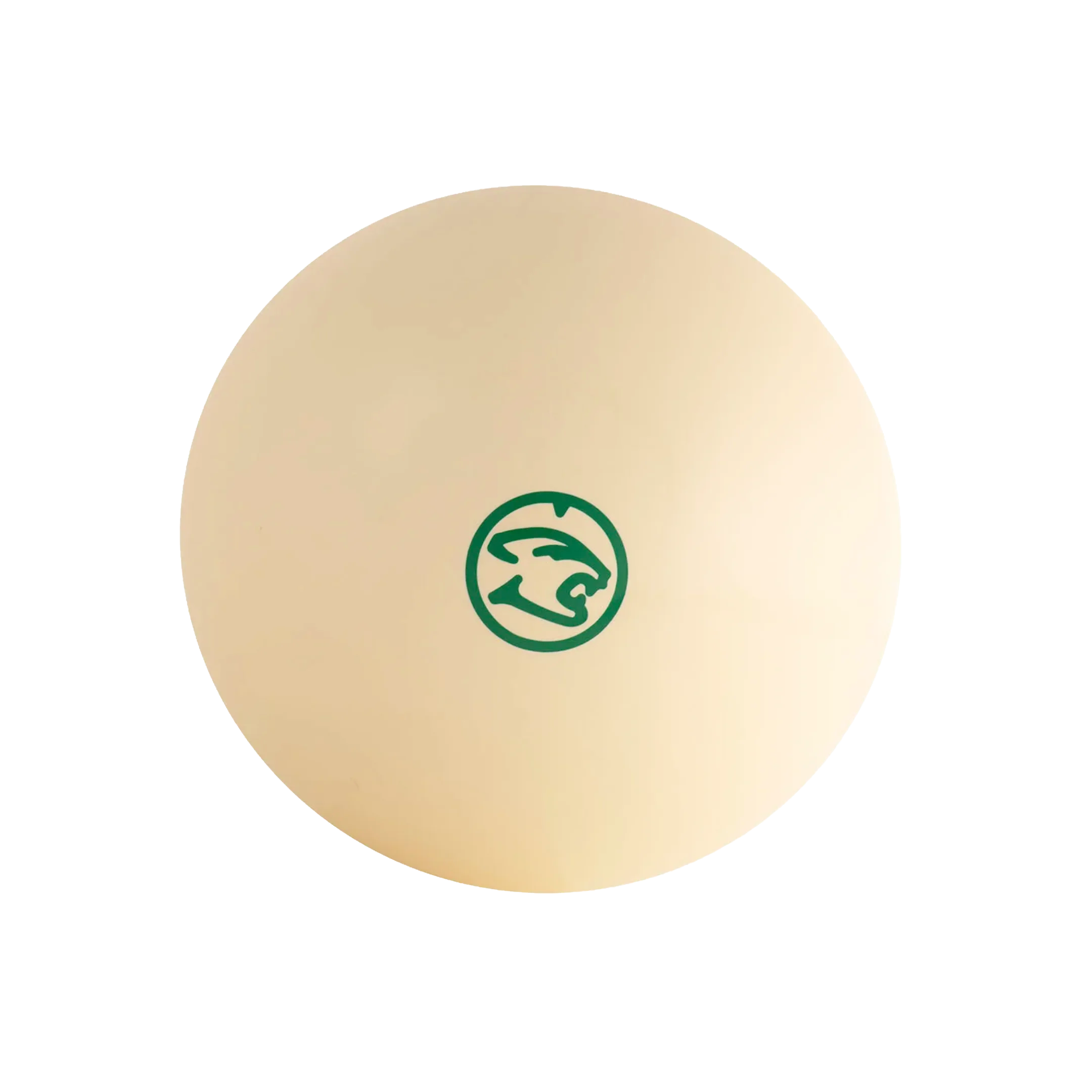 Magnetic cue ball with a green cat logo