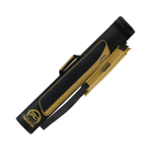 Black and gold pool cue case with PREDATOR branding