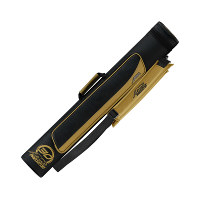 Black and gold pool cue case with PREDATOR branding