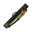 Black and gold pool cue case with a PREDATOR brand logo
