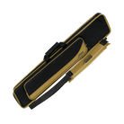 Black and gold rectangular pool cue case with PREDATOR logo