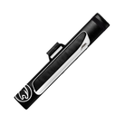 Black and white pool cue case with a cat head logo on a white background.