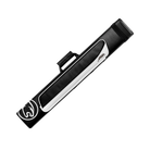 Black and white pool cue case with a cat head logo