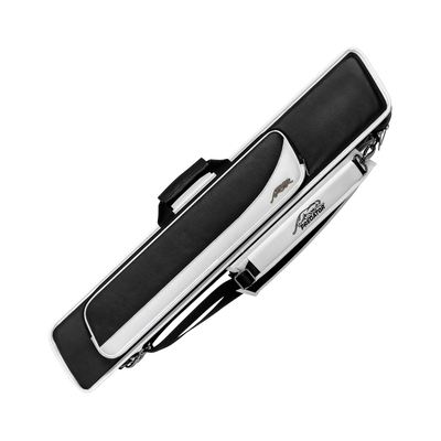 Black and White Roadline Soft Pool Cue Case Side with Predator Logo