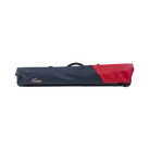 Red and navy blue pool cue case with Predator US PRO BILLIARD SERIES logo