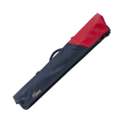 Red and navy blue pool cue case with Predator US PRO BILLIARD SERIES logo