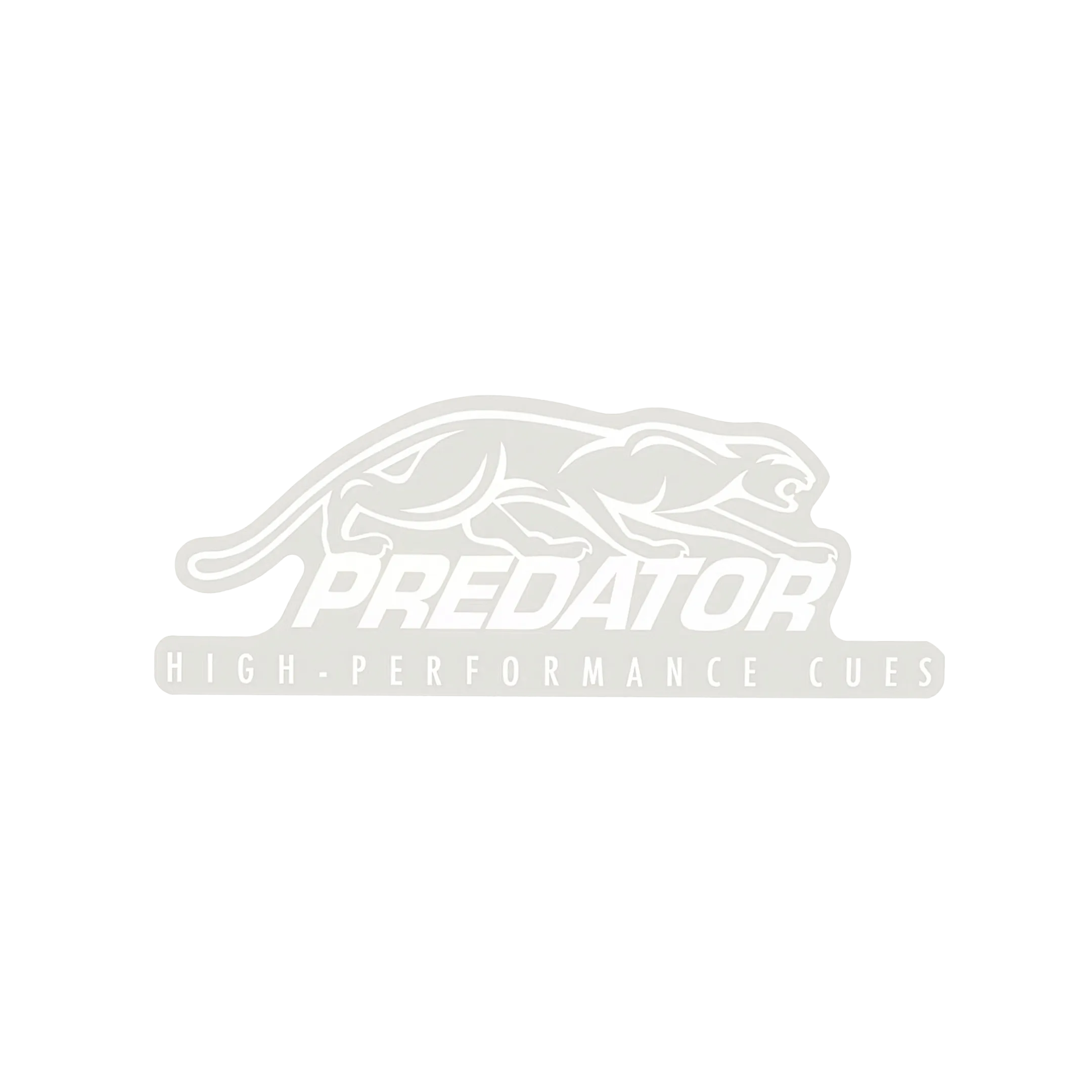 White 'Predator High-Performance Cues' logo on a white background.