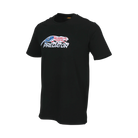 Black t-shirt with United States flag Predator logo against a white background.