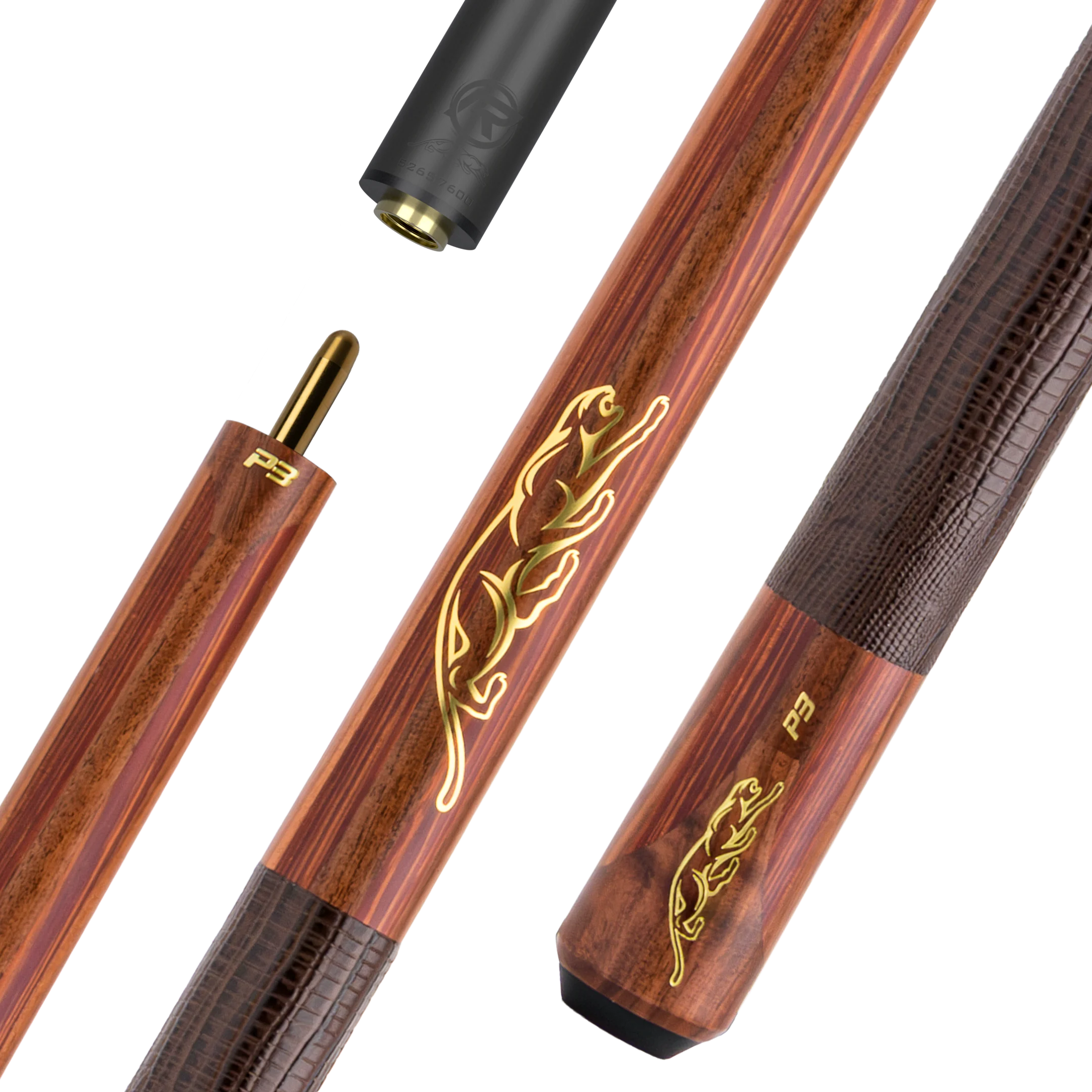 P3 Predator Prowler pool cue lux leather wrap