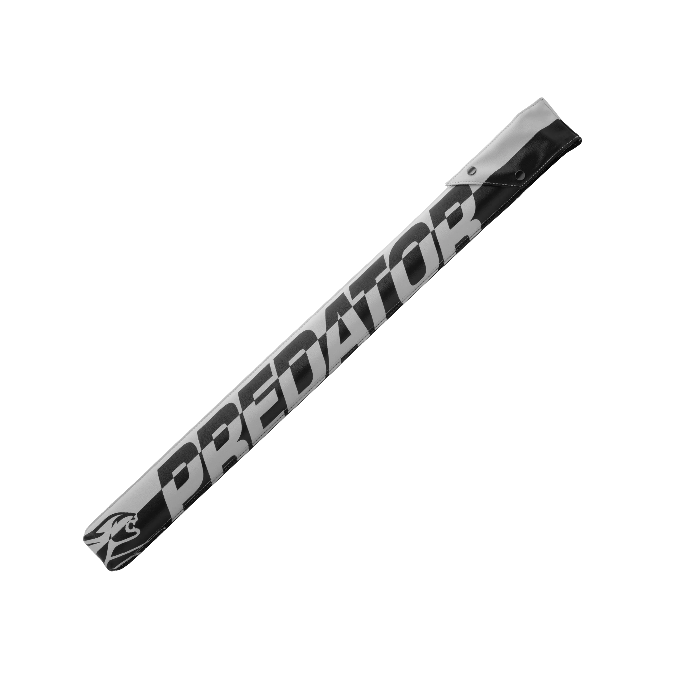Front of Predator Hard Pool Cue Case - White/Black - 1 Butt x 1 Shaft at 30 degree angle