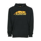 Black hoodie with yellow 'Predator' logo on a white background.