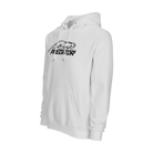White hoodie with black Predator logo against a white background.
